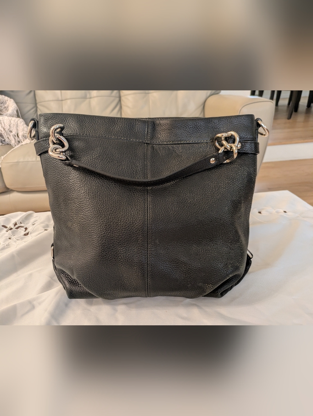 Coach - Brooke F17165 - Black Pebbled Leather - Hobo Handbag